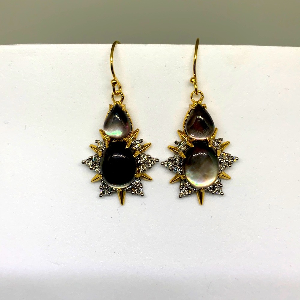 Alexis Bittar Spiked Stone & Crystal Drop Earring
